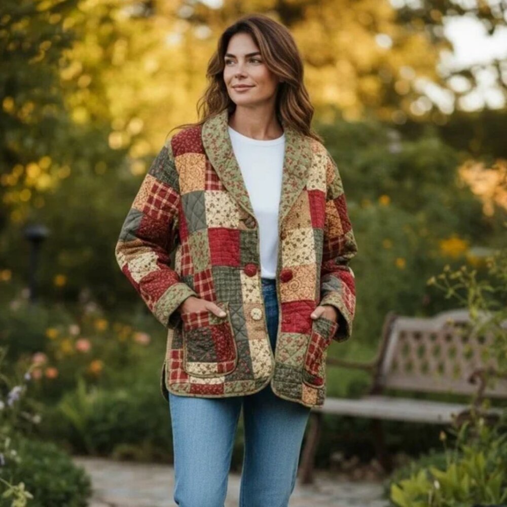 Patchwork Quilted Blazer - Multicolor - image 2